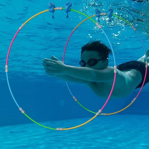 Miniatura 7 de Juguetes de piscina para niños, paquete de 2 anillos deportivos subacuáticos para niños, juegos de piscina ideales para niños y niñas de 5, 6, 7, 8