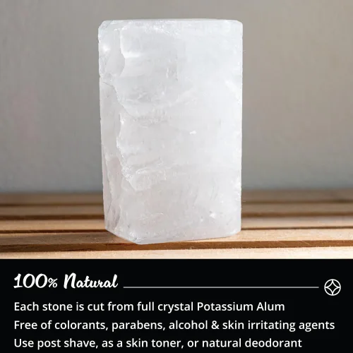 Miniatura 3 de ROYAL SHAVE Bloque de alumbre 100 % natural con estuche de viaje para hombres, piedra calmante para después del afeitado, alivia quemaduras