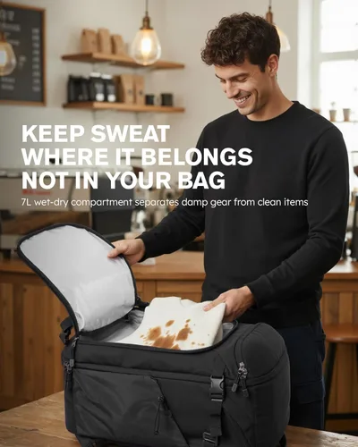 Miniatura 4 de Tolaccea Mochila de Viaje Carry On 40L, Mochila para Laptop con 3 Cubos de Embalaje, Bolsa de Lona Aprobada para Vuelos para Hombres y Mujeres, Negro