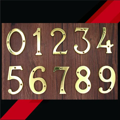 Miniatura 8 de A300 4 pulgadas latón brillante casa número 4/ZhongWang Hardware A300 Casa de latón brillante de 4 pulgadas número 4 Bright Brass