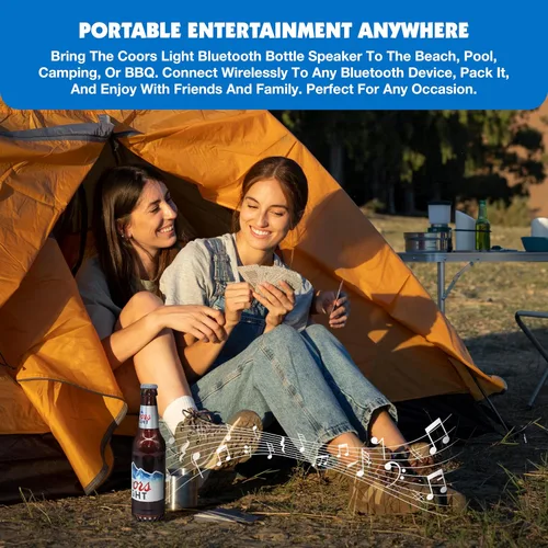 Miniatura 4 de Coors Light - Altavoz Bluetooth con Forma de Botella con Estéreo de Alta Fidelidad, Resistente a Salpicaduras, 6H de Reproducción y Puerto AUX