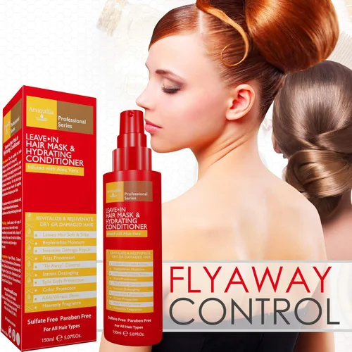 Miniatura 6 de Arvazallia Mascarilla capilar sin enjuague y acondicionador hidratante en aerosol para cabello seco o dañado, acondicionador e hidratante de grado