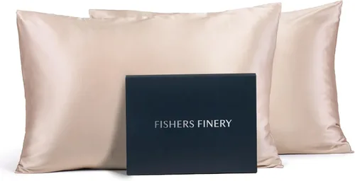 Miniatura 25 de Fishers Finery Funda de almohada de seda de morera 100% pura de 25mm (Rojo King)
