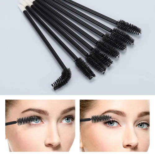 Miniatura 3 de 100 varitas de rímel desechables de doble extremo, cepillo de labios, aplicador de lápiz labial, carretes de cejas para extensiones de pestañas