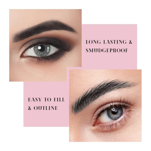 Miniatura 5 de Music Flower Lápiz de cejas de doble extremo, bolígrafo impermeable para cejas a prueba de manchas, maquillaje de ojos de larga duración, paquete