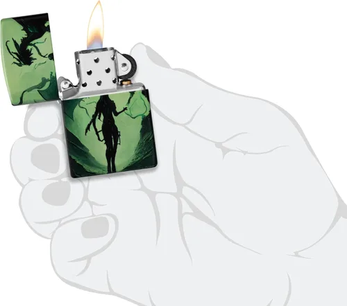 Miniatura 5 de Zippo Encendedor de bolsillo con diseño de dragón brillante, 540 colores que brillan en la oscuridad
