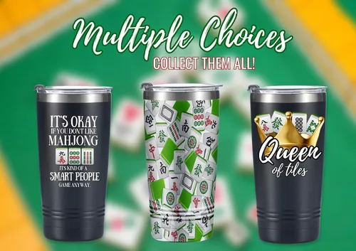 Miniatura 5 de Onebttl Mahjong Regalos para mujeres/hombres, regalos divertidos para los amantes de Mahjong, vaso de acero inoxidable aislado de 20 onzas
