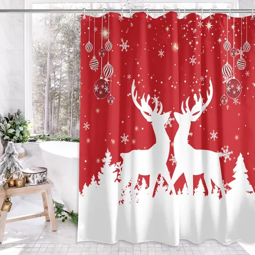 Miniatura 15 de Cortina de ducha de fantasma, tela impermeable con ganchos, 72 x 72 pulgadas, perfecta para decoración de baño de Halloween Cortina de ducha