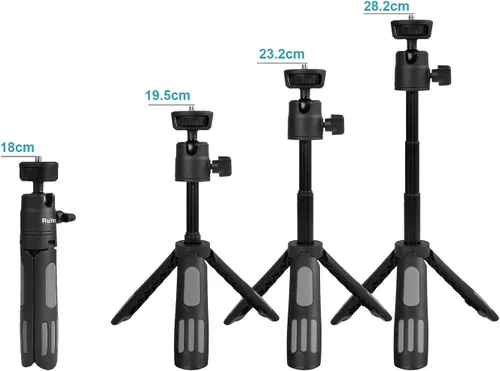 Miniatura 5 de Ruittos Soporte de trípode para teléfono y palo para selfie para iPhone, cámara web, escritorio, Sony, cámara Canon G7x, Go Pro, trípode de viaje
