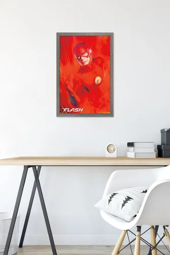 Miniatura 6 de Trends International DC Comics TV - The Flash - Póster de pared de arte clave, 14.725 x 22.375 pulgadas, versión enmarcada de madera de granero