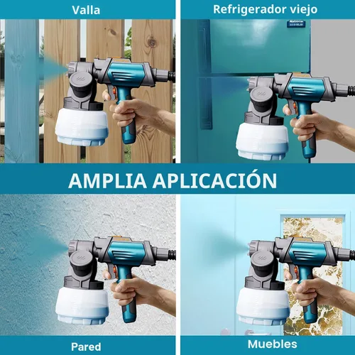 Miniatura 5 de Tilswall - Pulverizador de pintura HVLP de 800W, pistola de pintura eléctrica con 4 boquillas y 3 patrones para pintar muebles, gabinetes, vallas
