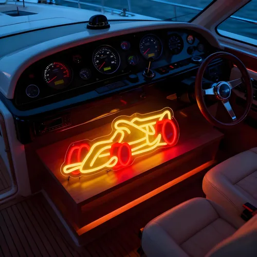 Miniatura 4 de Letrero de neón de auto de carreras para decoración de pared, letras iluminadas LED, letrero LED de auto de carreras, regalos para fiestas