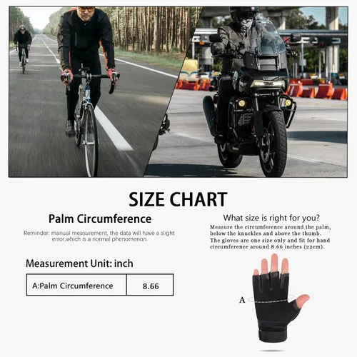 Miniatura 5 de Long Keeper Guantes de cuero genuino sin dedos para hombre, medio dedo, conducción, ciclismo, motocicleta, deportes al aire libre, Negro