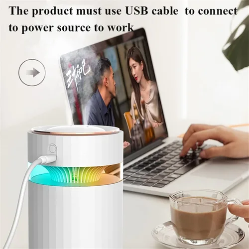Miniatura 3 de Humidificador de doble boquilla humidificador de aire USB 900ML capacidad de agua Cool Mist Maker Fogger con luz nocturna colorida Humidificador Rosa