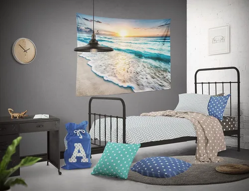Miniatura 7 de IcosaMro Tapiz de playa para colgar en la pared, océano puesta de sol mar, playa, paisaje, naturaleza, decoración de pared bohemia para dormitorio