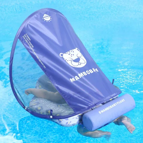 Miniatura 9 de Mambobaby Flotador con Cola Flotador de natación para bebé con toldo, ideal como entrenador de natación; flotador de agua no inflable, salvavidas a
