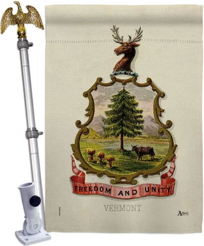 Coat of arms Vermont House Flag - Eagle Set Americana States USA American Territories Republic Country Particular Area - Decoration Banner Small