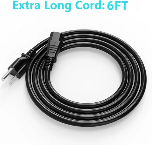 Miniatura 5 de Cable de alimentación de 18 AWG NEMA 5-15P a IEC320C13 para monitor de computadora, TV, cable de alimentación de 3 clavijas (6 pies)