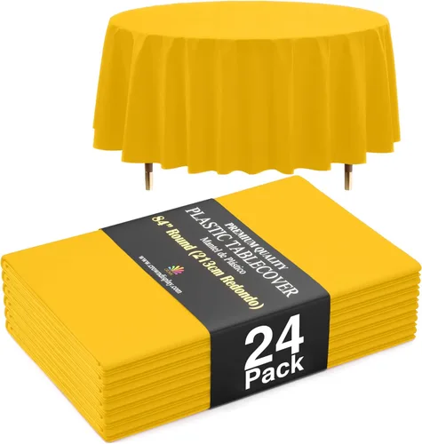 Miniatura 89 de Exquisite 66% Thicker Premium Aqua Round Tablecloth 0.5 Mil 6 Pack Plastic Table Cloth Disposable 84 Inch Round Plastic Tablecloth Won't Tear Easily