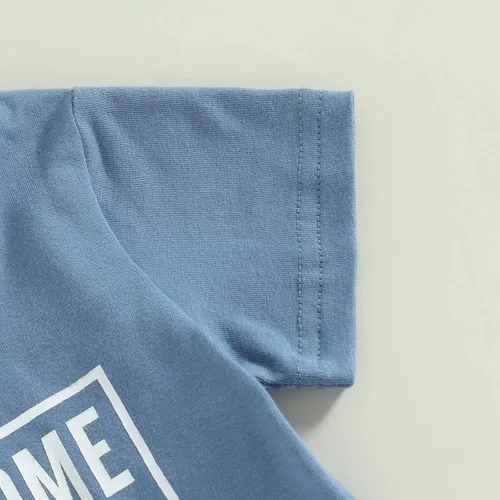 Miniatura 5 de Conjunto de camiseta de manga corta para bebé y niño, ropa de verano, con cordón enrollado