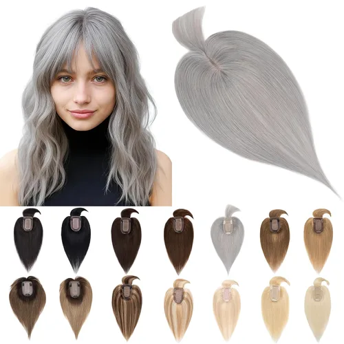 Miniatura 30 de SEGO Extensiones de pelo para mujeres con flequillo, cabello humano real, base de seda de 7 * 13 cm, 100% Remy, cabello humano con clip, piezas