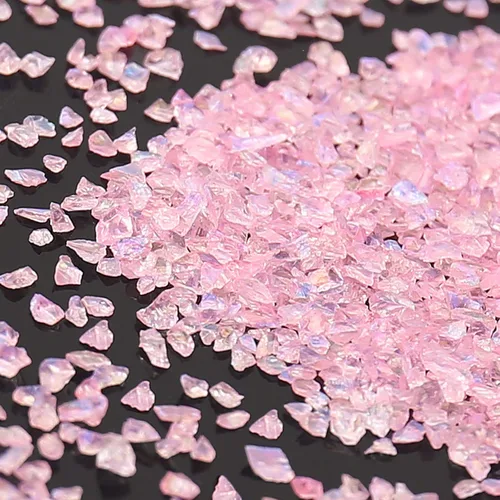 Miniatura 12 de Chips de vidrio triturado irregulares, 3.53 onzas de piedras metálicas gruesas con purpurina para arte de uñas, relleno de molde de resina