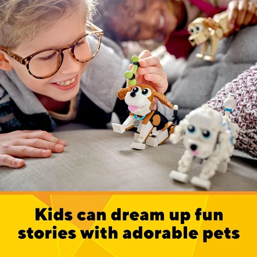 Miniatura 3 de LEGO Creator 31137 - Juguetes de construcción de perros adorables 3 en 1, juguetes de simulación para niñas y niños, a partir de 7 años