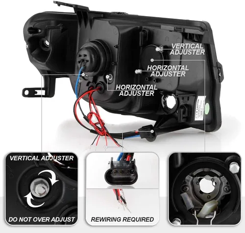 Miniatura 3 de ACANII - Para Ford Escape 2008-2012 LED Halo Black Housing Proyector Faros Faros Delanteros, Lado del Conductor y del Pasajero