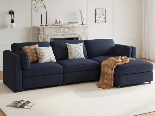 Miniatura 54 de Sofá biplaza extragrande de 83.5 pulgadas, sofás para sala de estar, sofá nube de felpilla de asiento profundo, sofá modular seccional, funda
