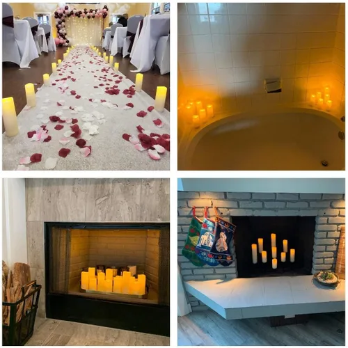 Miniatura 4 de Aignis 12 velas LED sin llama que funcionan con pilas con temporizador remoto de 10 teclas, impermeable para interiores y exteriores, cálido brillo