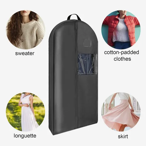 Miniatura 4 de Bolsas de ropa de 60 pulgadas para viajes, bolsas de traje para hombres, almacenamiento de armario, bolsa de ropa colgante para vestido de boda