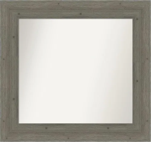 Miniatura 80 de Amanti Art Espejo de baño gris para sobre el fregadero, 27 x 27 pulgadas, espejo de tocador cuadrado gris, marco de madera rústica de campo medio