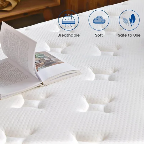Miniatura 4 de Colchón individual de 12 pulgadas, espuma cómoda de múltiples capas y bobina para soporte de espalda Medium Firm Hotel Collection Hybrid Sleep