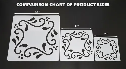 Miniatura 6 de Juego de 16 plantillas de azulejos (6 x 6 pulgadas), patrón de plantillas mexicanas, uso como plantillas de piso o plantillas de pared, plantillas