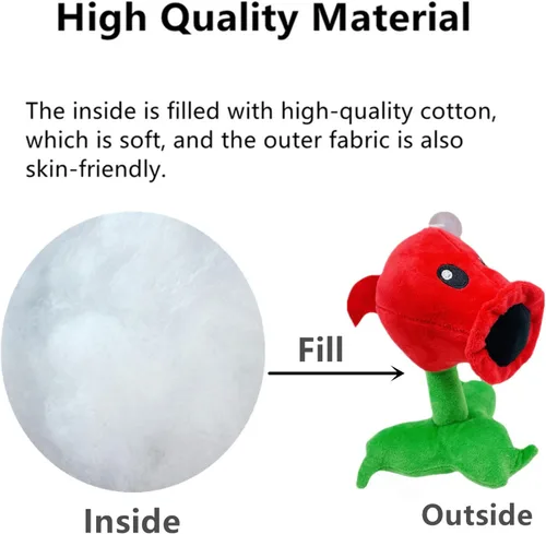 Miniatura 3 de JHESAO Juego de 3 piezas de guisantes de peluche de plantas y zombis, juguetes de zombis, peluches de PVZ, 1, 2, muñeco suave de peluche, guisante 3