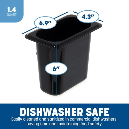Miniatura 3 de Carlisle FoodService Products StorPlus - Recipiente de almacenamiento de alimentos de tamaño 1/9 para servir y almacenar alimentos calientes