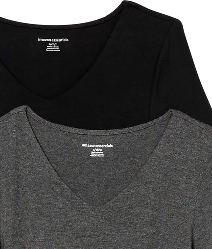 Miniatura 6 de Tienda Essentials Camiseta de maternidad de manga corta con cuello en V para mujer paquete de 2