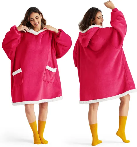Miniatura 33 de Bedsure Manta con Capucha, Manta Portátil con Capucha como Regalos para Mamá, Regalos de Cumpleaños para Mujeres, Niños y Adolescentes, Sudadera