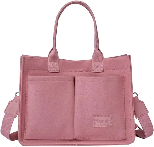Obosoyo Bolso de lona para mujer, bolso de mano grande de lona para el trabajo, bolso cruzado casual para viajes diarios
