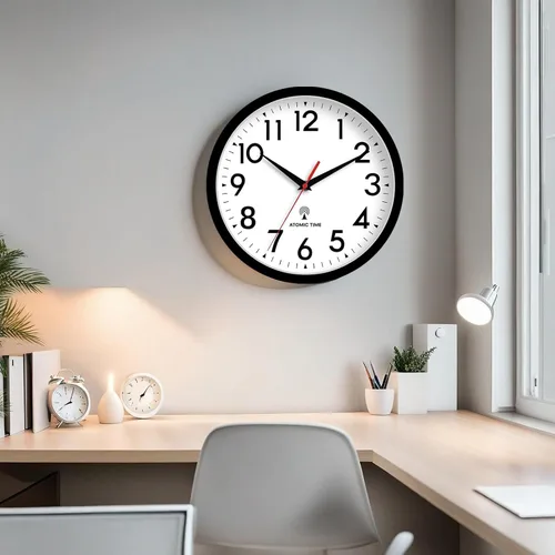 Miniatura 7 de DAXSMY Atomic - Reloj de pared analógico de 14 pulgadas, funciona con pilas, moderno, decorativo, para sala de estar, cocina, oficina, dormitorio