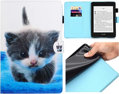 Miniatura 13 de Funda para Kindle Paperwhite, ranuras para tarjetas ligeras y delgadas con funda de encendido y apagado automático para Amazon Kindle Paperwhite