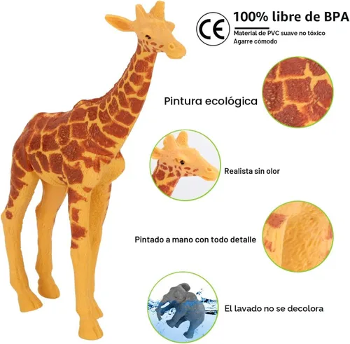 Miniatura 4 de Tudoccy Juguetes de figuras de animales de safari - 13 figuras realistas de animales salvajes de plástico y libro de sonido para niños - juguetes