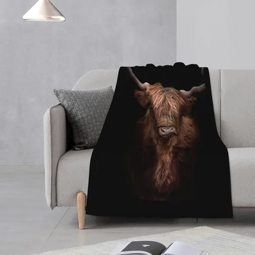 Miniatura 2 de Manta de Vaca Highland Súper Suave y Cálida Manta de Sofá de Vaca Highland - Manta de Sofá Ligera y Acogedora de Franela con Estampado de Vaca