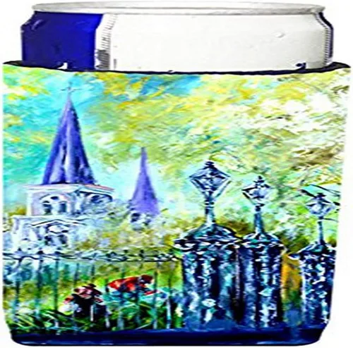 Caroline's Treasures MW1183MUK Across the Square St Louis Cathedral Ultra Hugger para latas delgadas, funda enfriadora, lavable a máquina, funda