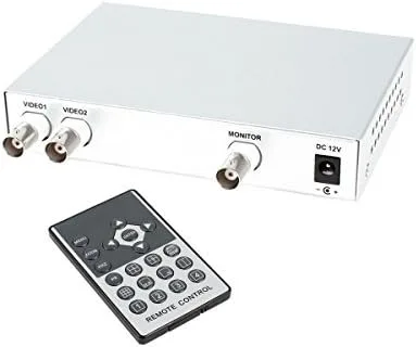 Miniatura 2 de Divisor y conmutador de video HD de 2 canales, soporte 1080P, sistema NTSC/PAL, función de congelación de imágenes, para vigilancia CCTV/DVR