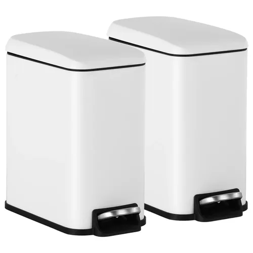 Miniatura 7 de Cubo de basura de baño de 1.3 galones con tapa, cubo de basura con pedal pequeño para espacios pequeños, cubo extraíble, para baño, dormitorio