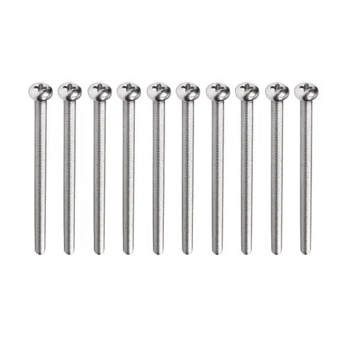 Miniatura 51 de Tornillos de máquina de jalar de perilla M4-0.028x0.197 in M4-0.028x0.197 in Tornillos de cabeza plana métrica Phillips Drive Tornillo de cabeza