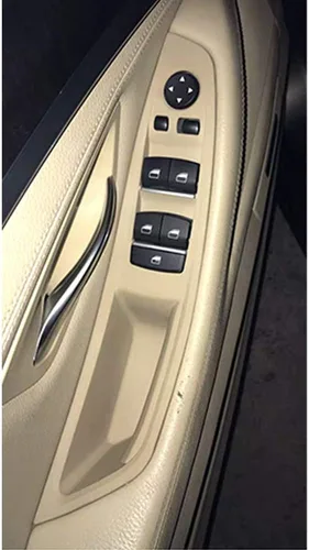 Miniatura 2 de YIWANG Kit de 4 piezas de panel de reposabrazos de interruptor de ventana de automóvil ABS y manija de puerta para BMW Serie 5 para reposabrazos