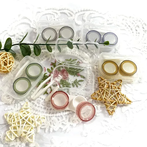 Miniatura 4 de Fundas para lentes de contacto, colorido soporte para lentes de contacto, estuche de contacto transparente, mini lente de contacto portátil