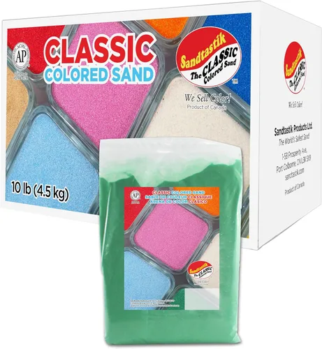 Miniatura 38 de Sandtastik Arena blanca de color clásico: caja a granel de 10 libras de arena de grano fino vibrante para artes y manualidades, botellas de arena